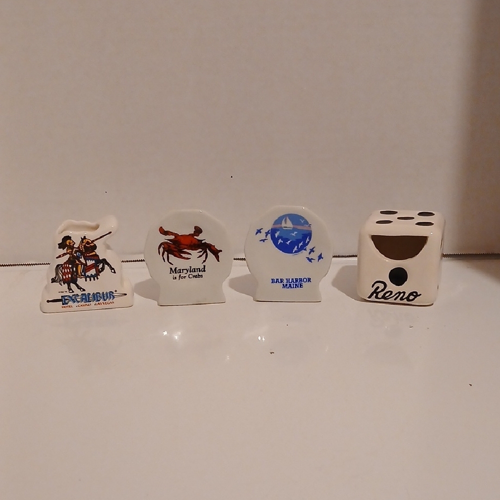 Vintage White Souvenir Figurines Set